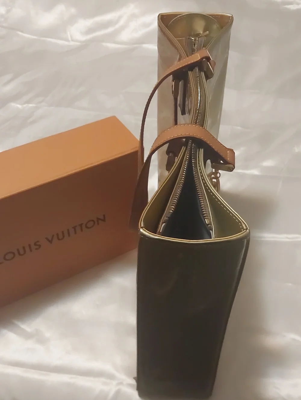 Louis Vuitton Vernis Patent Leather Tote Bag with LV Trunks & Bags Charm